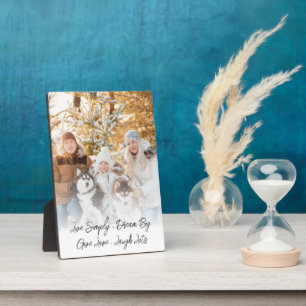Minimalist Family Photo Overlay Custom Quote Plaque