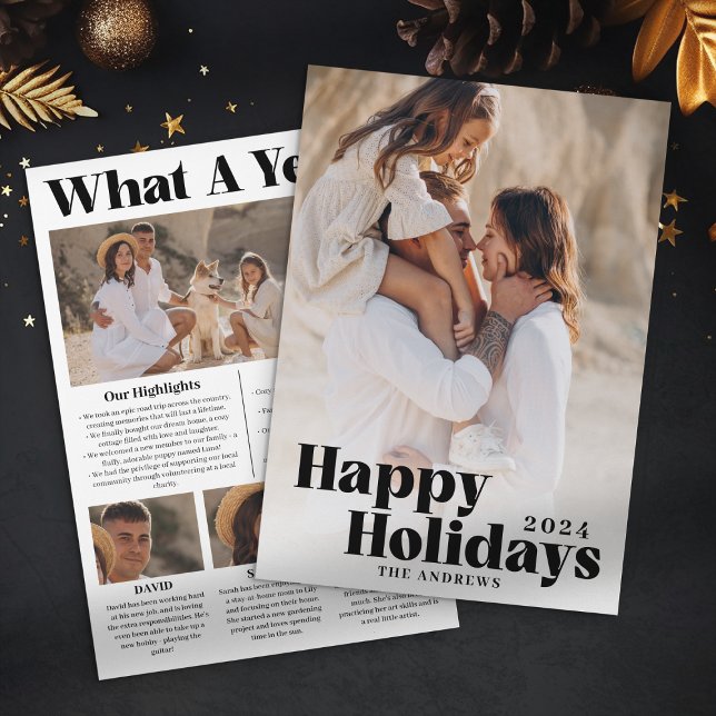 Minimalist Family Photo What A Year Christmas Holiday Card (Creator Uploaded)