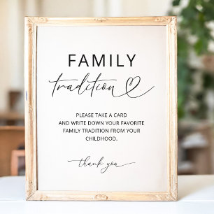 Minimalist Family Tradition Baby Shower Party Game Poster