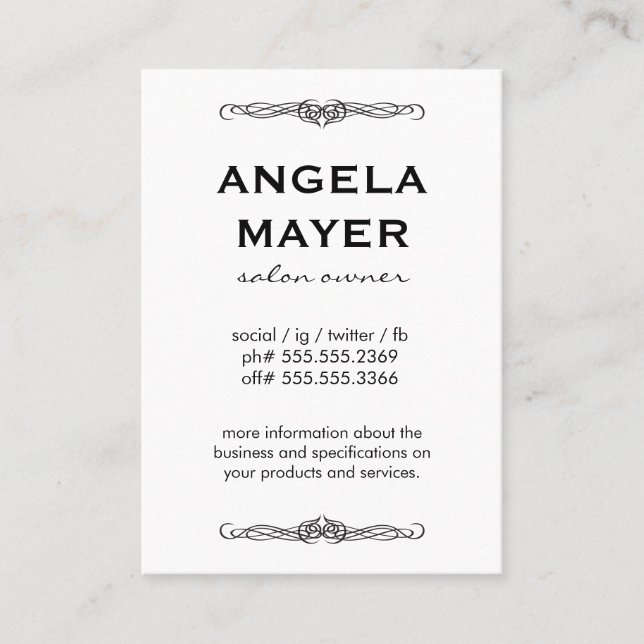 Minimalist Fancy Element Business Card (Front)