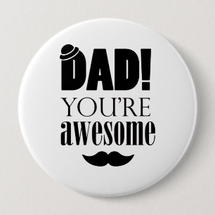 Minimalist Father's Day Typography Graphic! 10 Cm Round Badge