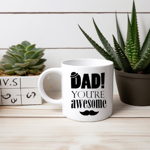 Minimalist Father's Day Typography Graphic! Large Coffee Mug