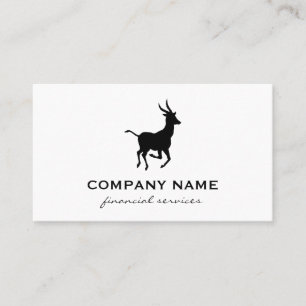 Minimalist Faux Gold Metallic / Gazelle Icon Business Card