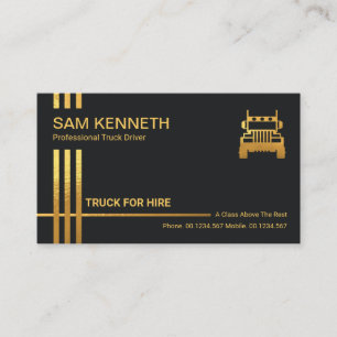 Minimalist Faux Gold Stripes Logistics Trucking Business Card