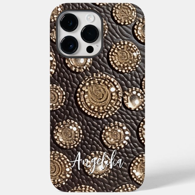 Minimalist Faux Leather Abstract Phone Case (Back)