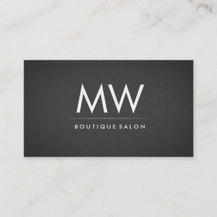 Minimalist Faux Linen Monogram Business Card