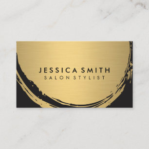 Minimalist Faux Metallic Gold Brushed Business Card