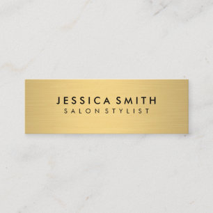 Minimalist Faux Metallic Gold Mini Business Card