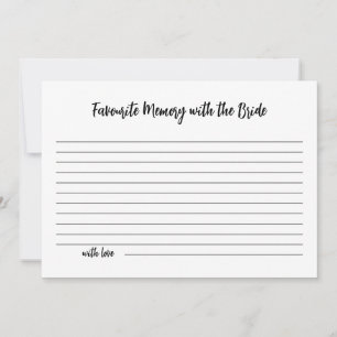Minimalist Favourite Memory with the Bride Card