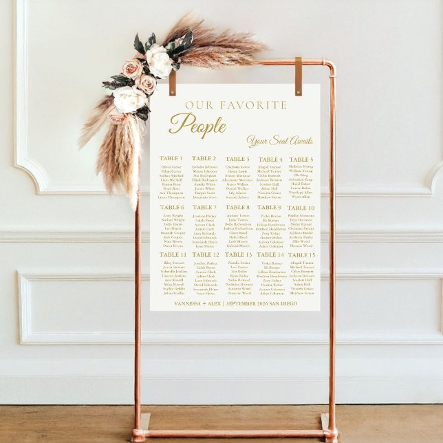 Minimalist Favourite People Wedding Seating Chart (Creator Uploaded)