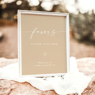 Minimalist Favours Sign, Boho Wedding Favour Sign