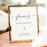 Minimalist Favours Sign, Modern Wedding Favours Si Poster<br><div class="desc">This Favours Sign features a beautifully modern minimalist elegance to display at your shower,  wedding or special event. Easily edit most wording to match your event! Text and arch colours are fully editable —> click the "Customise Further" button to edit!</div>