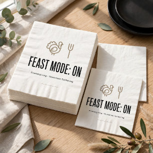 Minimalist Feast Mode ON Friendsgiving Napkins