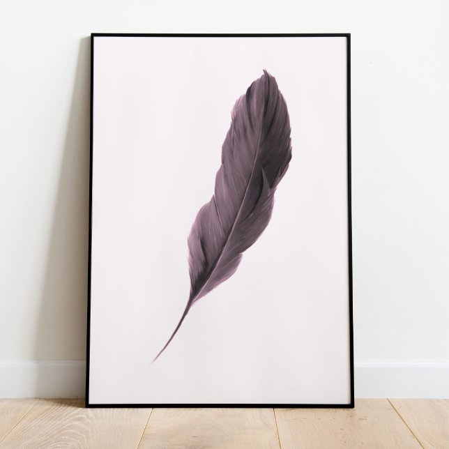 Minimalist Feather Poster (Minimalist Feather Poster in a black frame.)