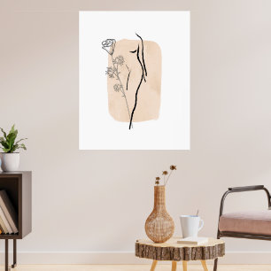 Minimalist Female Line Art Botanical Wall Art Post
