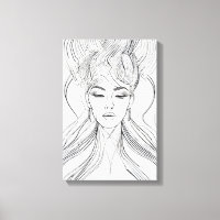 Minimalist Female Portrait Line Art
