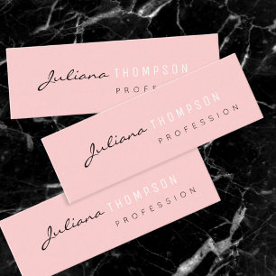Minimalist Feminine Blush Pink Mini Business Card