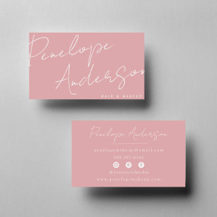 Minimalist Feminine Pink Neutral Boho Chic Modern  Business Card