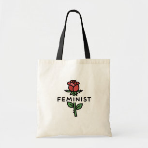 Minimalist Feminist Rose Tote Bag