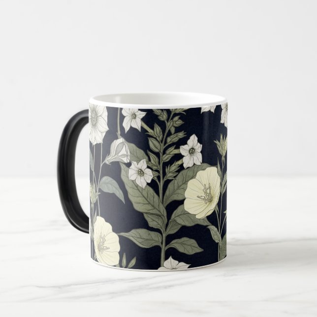 Minimalist Fern Mug, Vintage Botanical Cup (Front Left)