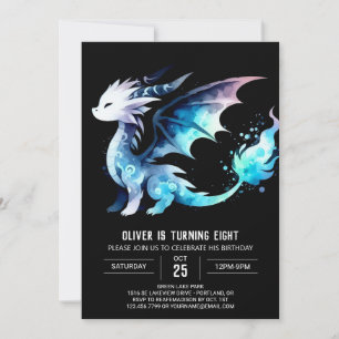 Minimalist Ferocious Dragon Birthday Invitation