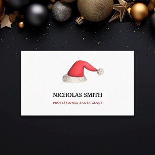 Minimalist Festive Santa Claus Hat  Business Card