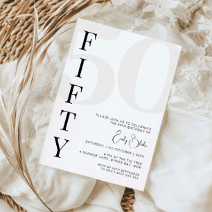 Minimalist Fifty 50th Birthday Party Invitation