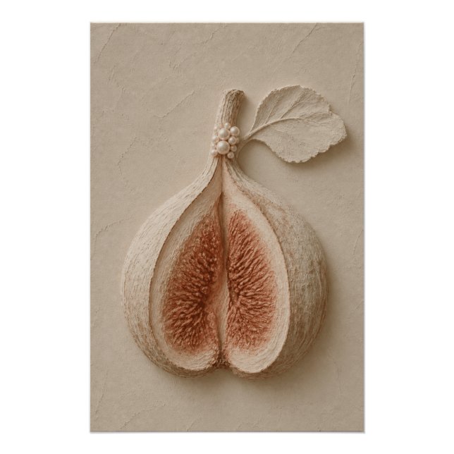 Minimalist Fig Botanical Wall Art | Neutral  (Front)