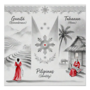 Minimalist Filipino Ink Wash Poster