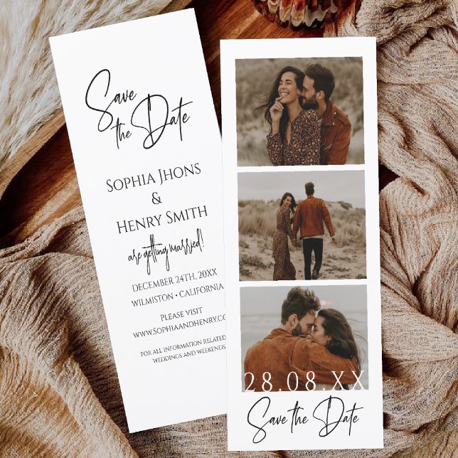 Minimalist Film Strip Photo Booth Save The Date  (Creator Uploaded)