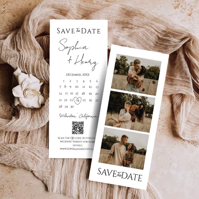 Minimalist Film Strip Photo Booth Save The Date (Creator Uploaded)