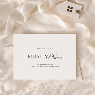 Minimalist Finally Home Moving Announcement Postcard