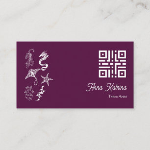 Minimalist Fine Tattoo Artist Elegant Appointment Business Card