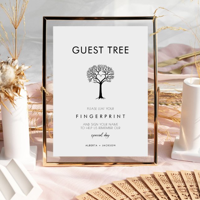 Minimalist  Fingerprint Wedding Guest Tree Sign (Creator Uploaded)