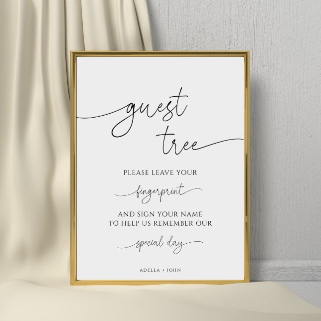 Minimalist  Fingerprint Wedding Guest Tree Sign (Creator Uploaded)