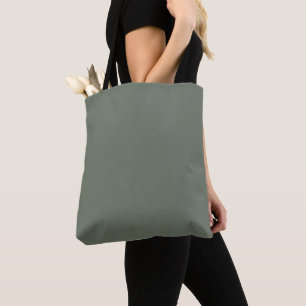 Minimalist fir spruce green solid plain elegant tote bag