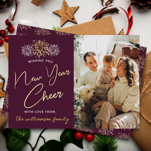 Minimalist Fireworks New Year Cheer Photo Real