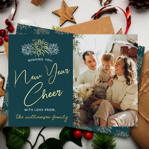 Minimalist Fireworks New Year Cheer Photo Real