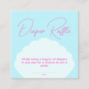 Minimalist First Birthday Girl Pink Diaper Raffle Enclosure Card
