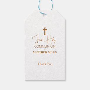 Minimalist first catholic communion gift tags
