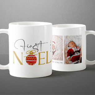 Minimalist First Christmas Baby Photo Coffee Mug