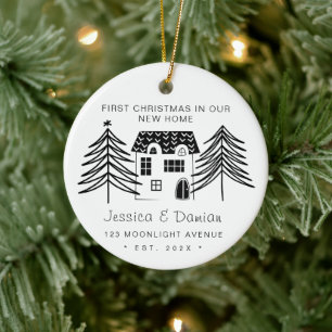 MINIMALIST FIRST CHRISTMAS IN OUR NEW HOME CERAMIC TREE DECORATION