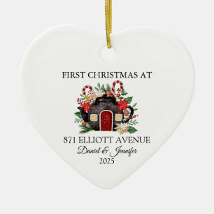 Minimalist First Christmas in Our New Home Ceramic Tree Decoration