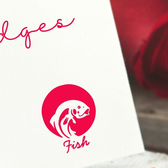 Minimalist Fish Wedding Guests Meal Choice  Rubber Stamp (Creator Uploaded)