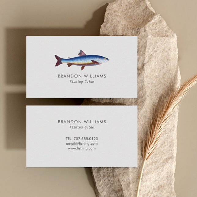 Minimalist Fishing Guide Fishing Charters Business Card (Creator Uploaded)