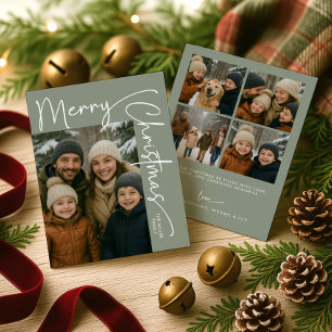 Minimalist Five Photo Christmas Holiday Card
