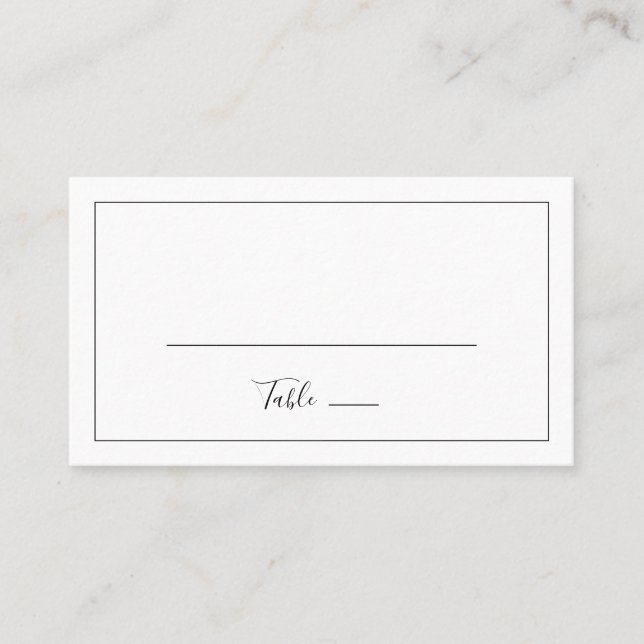 Minimalist Flat Wedding Place Card (Front)