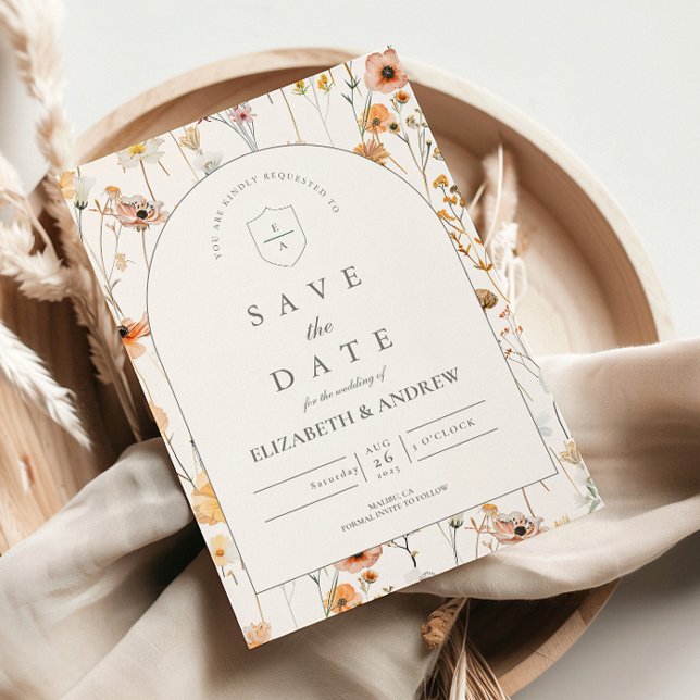 Minimalist Floral Arch Wedding Save The Date (Creator Uploaded)