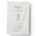 Minimalist Floral Baby Shower Welcome Flag