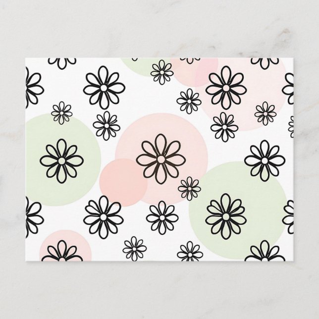 Minimalist Floral Background with Geometric Flower Postcard (Front)